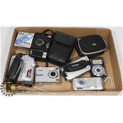 FLAT OF ASSORTED CAMERAS.