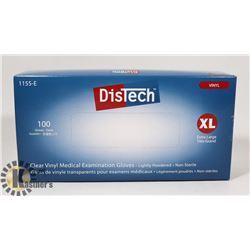 BOX OF DISTECH VINYL MEDICAL EXAMINATION GLOVES