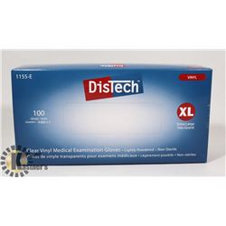 BOX OF DISTECH VINYL MEDICAL EXAMINATION GLOVES