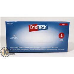 BOX OF DISTECH VINYL MEDICAL EXAMINATION GLOVES