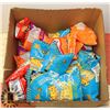 Image 1 : BOX WITH ASSORTED CHEESIES AND POPCORN TWISTS.