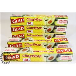 LOT OF 5 GLAD CLING WRAP.