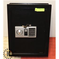 NEW WALL MOUNTING SAFE WITH KEYS, INSTRUCTIONS,
