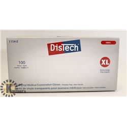 BOX OF DISTECH VINYL MEDICAL EXAMINATION GLOVES