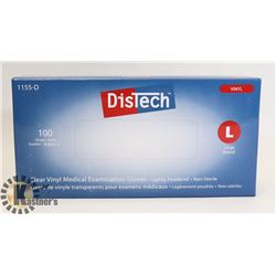 BOX OF DISTECH VINYL MEDICAL EXAMINATION GLOVES