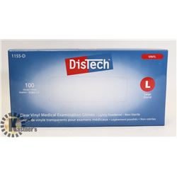 BOX OF DISTECH VINYL MEDICAL EXAMINATION GLOVES