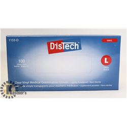 BOX OF DISTECH VINYL MEDICAL EXAMINATION GLOVES