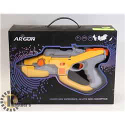 GREY & ORANGE AR GUN FOR USE WITH SMART PHONE