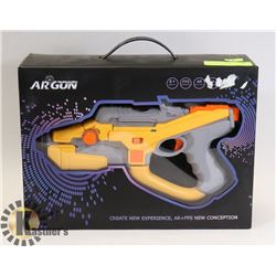 GREY & ORANGE AR GUN FOR USE WITH SMART PHONE