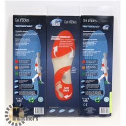3 PAIRS OF NEW GEL GENIE INSOLES, MENS SIZE 7 - 13