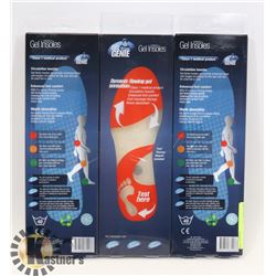 3 PAIRS OF NEW GEL GENIE INSOLES, MENS SIZE 7 - 13