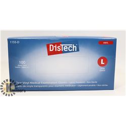 BOX OF DISTECH VINYL MEDICAL EXAMINATION GLOVES