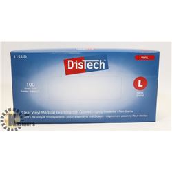 BOX OF DISTECH VINYL MEDICAL EXAMINATION GLOVES