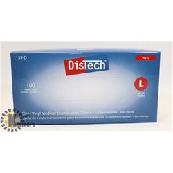 BOX OF DISTECH VINYL MEDICAL EXAMINATION GLOVES
