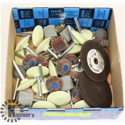 TRAY OF DIE GRINDER, BURS, & DISCS