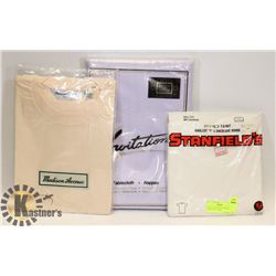 LOT OF 3 NEW OLD STOCK SZ M T-SHIRTS & A TABLE