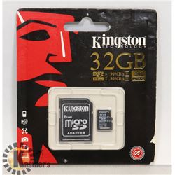 KINGSTON 32GB MICRO SD CARD AND ADAPTER