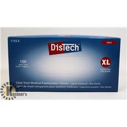 BOX OF DISTECH VINYL MEDICAL EXAMINATION GLOVES