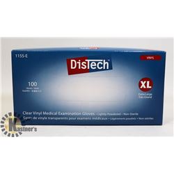 BOX OF DISTECH VINYL MEDICAL EXAMINATION GLOVES