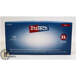 BOX OF DISTECH VINYL MEDICAL EXAMINATION GLOVES