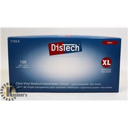 BOX OF DISTECH VINYL MEDICAL EXAMINATION GLOVES
