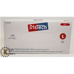 BOX OF DISTECH VINYL MEDICAL EXAMINATION GLOVES