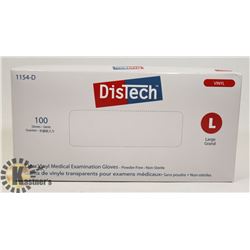 BOX OF DISTECH VINYL MEDICAL EXAMINATION GLOVES