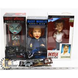 LOT OF 3 BOBBLE HEADS AND GEARS COG TAGS