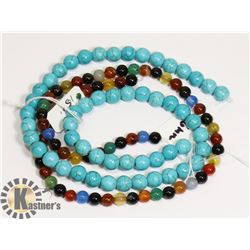 #177- MULTICOLOUR AGATE/ TURQUOISE NECKLACE