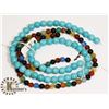 Image 1 : #177- MULTICOLOUR AGATE/ TURQUOISE NECKLACE