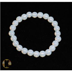 #144- MOONSTONE BEAD BRACELET/ 8mm/ 7.5"