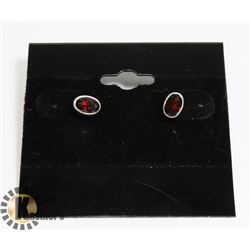 #158- RED GARNET EARRINGS