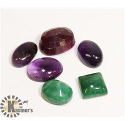 #84- RUBY/EMERALD/AMETHYST 91.5 ct
