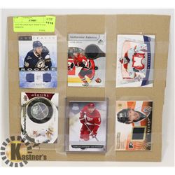 LOT OF 6 HOCKEY JERSEY CARDS, INSERTS