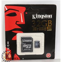KINGSTON 32GB MICRO SD CARD WITH ADAPTER