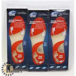 3 PAIRS OF NEW GEL GENIE INSOLES WOMENS SIZE