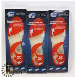 3 PAIRS OF NEW GEL GENIE INSOLES WOMENS SIZE
