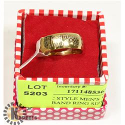 ARABIC STYLE MEN'S WEDDING STYLE BAND RING SIZE 9