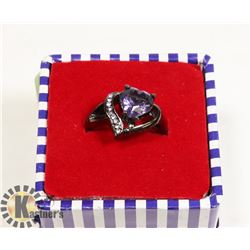 HEART PRINCESS CUT AMETHYST LIKE RING