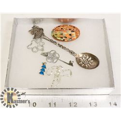 LOT OF 3 PENDANTS,NECKLACE AND VINTAGE COLLECTORS