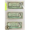 Image 1 : 1954 CANADA$1 BILLS