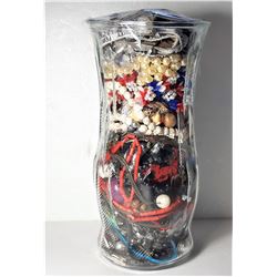 11)  LARGE VASE FULL OF NECKLACES,