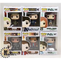 LOT OF 6 ASSORTED FUNKOS