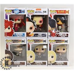 LOT OF 6 ASSORTED FUNKOS