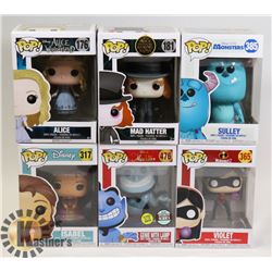 LOT OF 6 ASSORTED FUNKOS