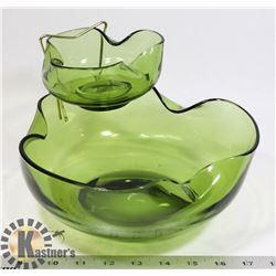 VINTAGE 1950'S CLEAR GREEN