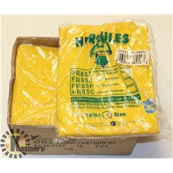BOX OF NEW FLAME RESISTANT RAINCOATS SZ 2XL