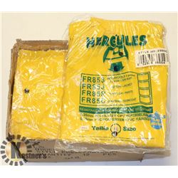 BOX OF NEW FLAME RESISTANT RAINCOATS SZ 2XL