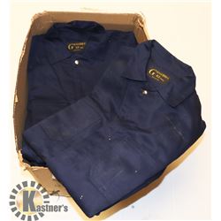 BOX OF NEW COVERALLS SZ 58 TALL AND 42 TALL