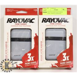 2 RAYOVAC 6000 MAH POWER BANKS / PHONE CHARGERS
